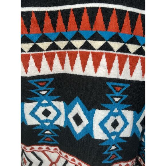 Southwest Cowgirl Justice Open Front Cardigan Sweater Small Aztec Print Western - Picture 8 of 12